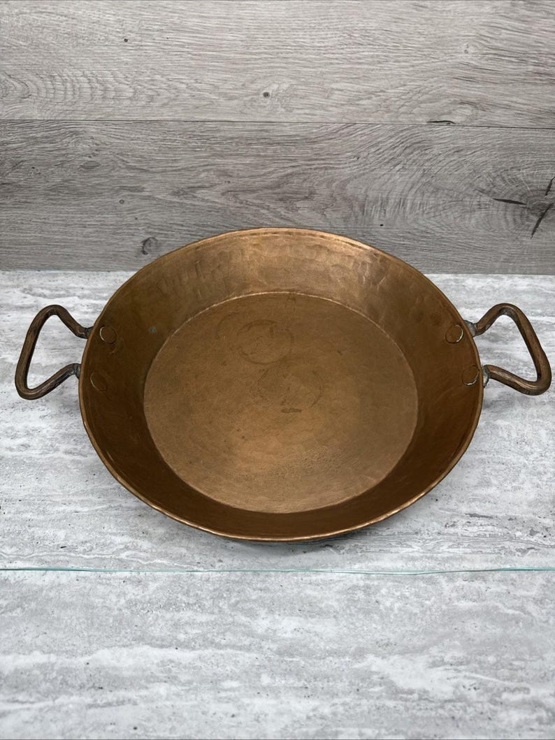 Two Handle Pan Antique Farmhouse Hammered Copper 2 Handled Pan 12