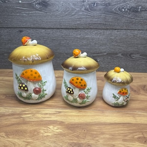 Ceramic Mushroom Canister Set - Etsy