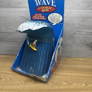 Vintage Surfin Usa Catch a Wave Musical Surf Cookie Jar 3 Songs