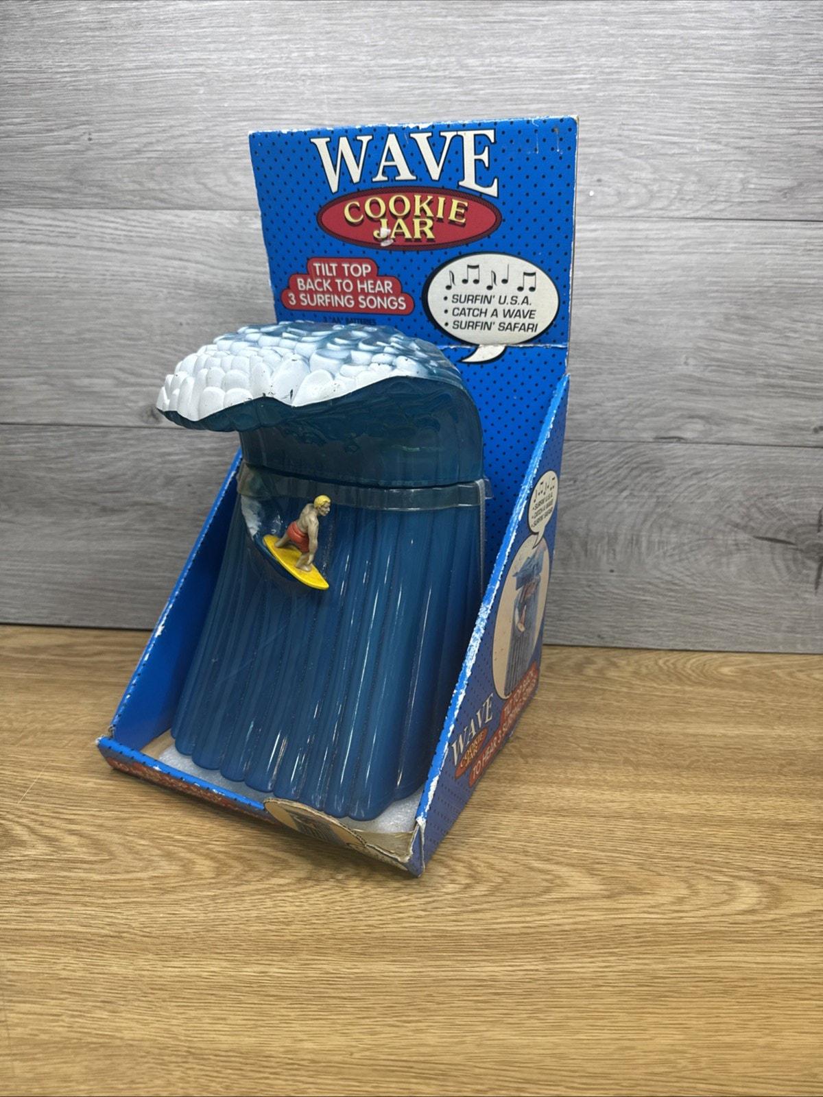 Vintage Surfin Usa Catch a Wave Musical Surf Cookie Jar 3 Songs