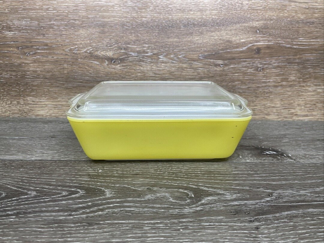 Vintage PYREX Fridgie 503 Yellow Refrigerator Dish 1.5 Quart With Lid ...