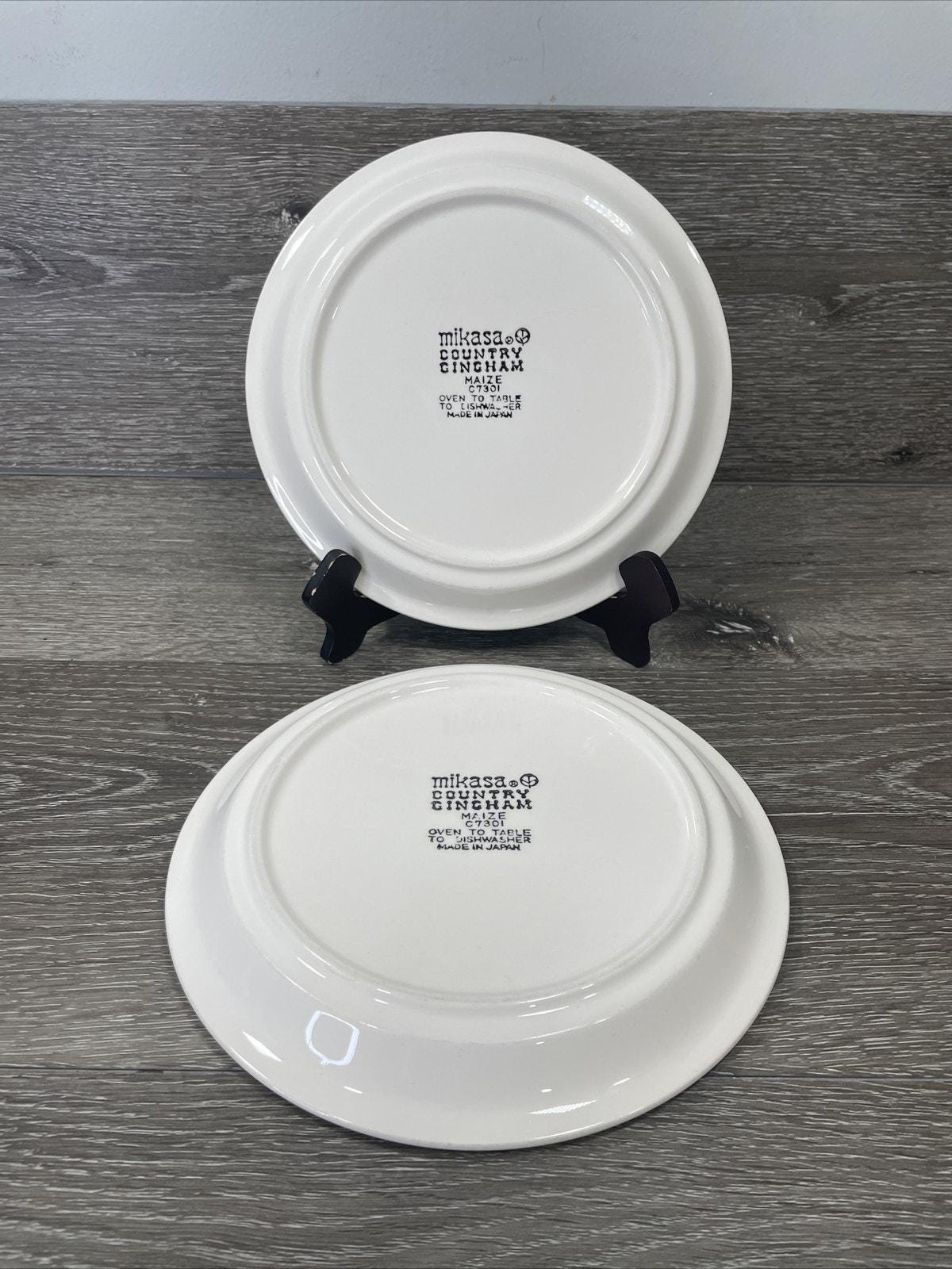 Mikasa Country Gingham-maize-8” Salad Plates-set of 2 - Etsy