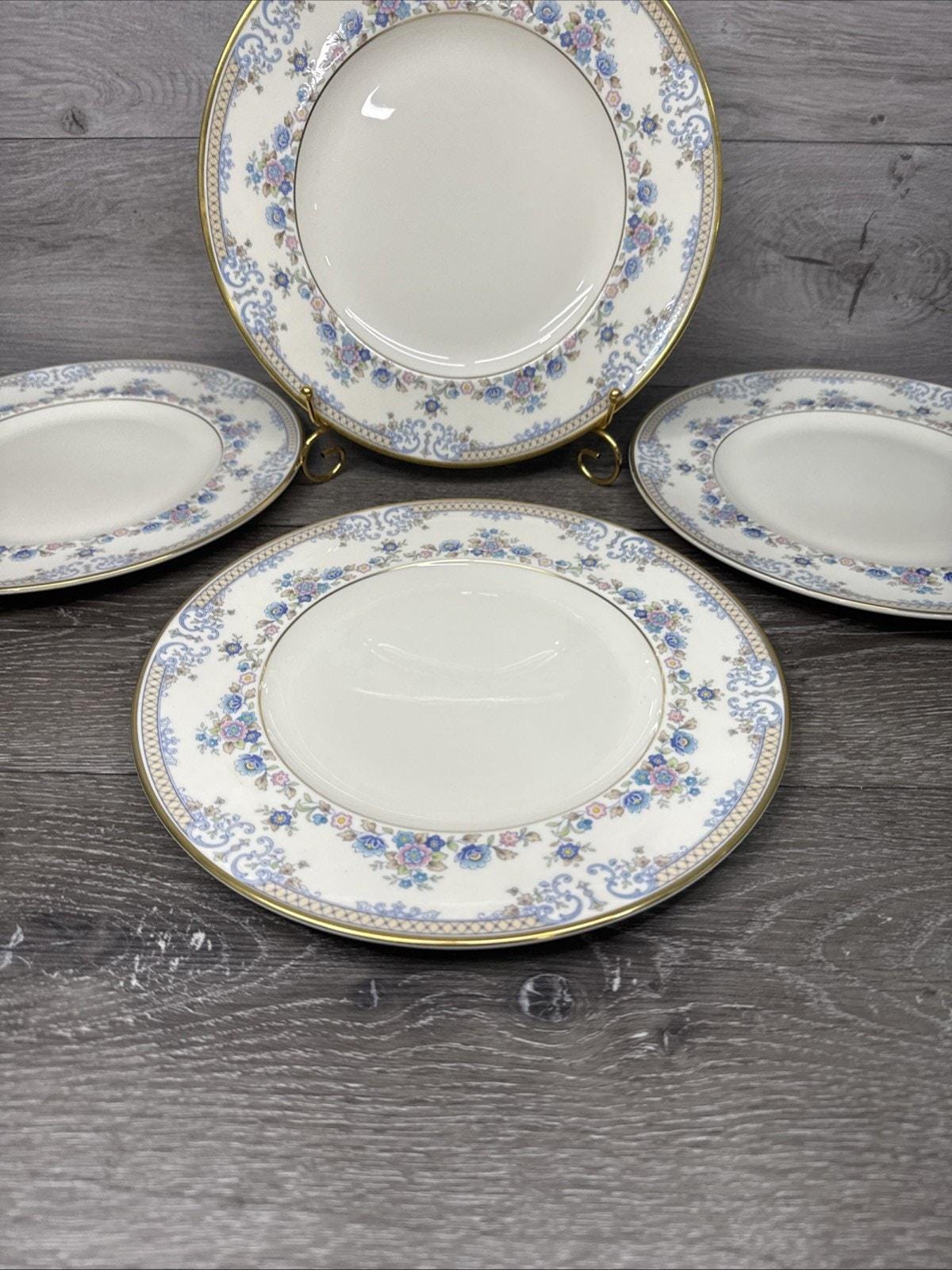 MINTON AVONLEA プレート 6枚 Minton Avonlea Royal Doulton Gold Trim Blue Scrolls Dinner Plates