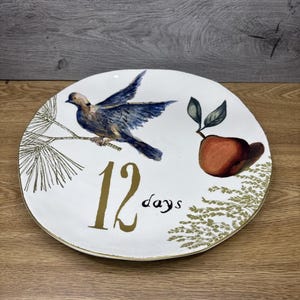 William Sonoma 12 Days of Christmas Partridge and Pear Holiday Platter 13.5”