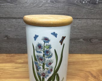 Tarro de almacenamiento para jardín botánico Portmeirion, jacinto oriental, 8.5” x 5”