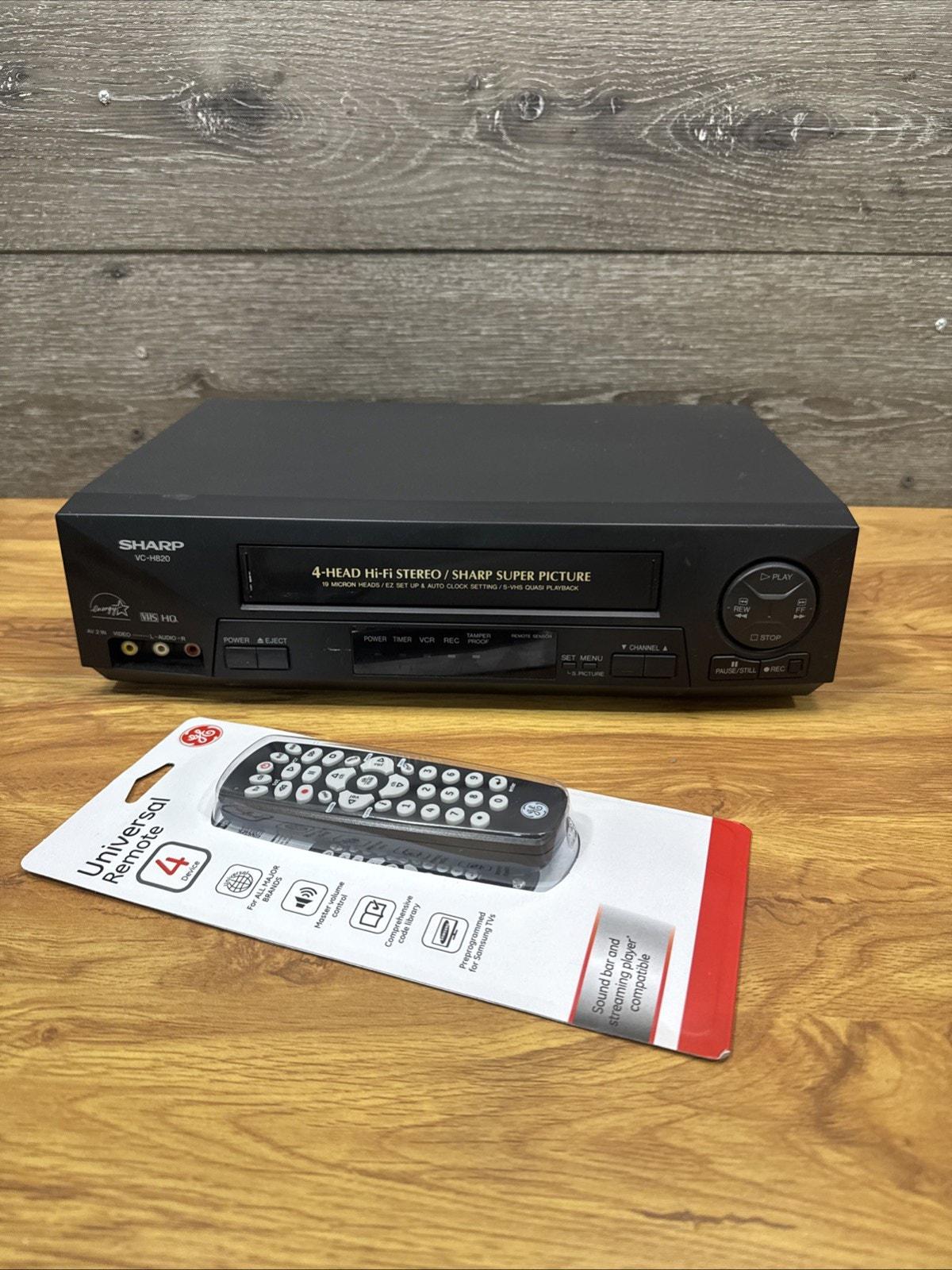 Sharp VC-H820 VCR 4 Head Hifi VHS Video Player Tested Works W