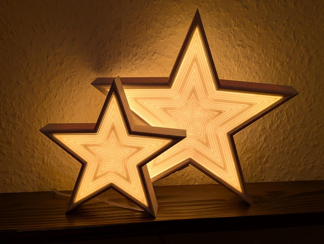 LED Star Set Warm White - Large & Small Star, USB-C, Double-sided ...