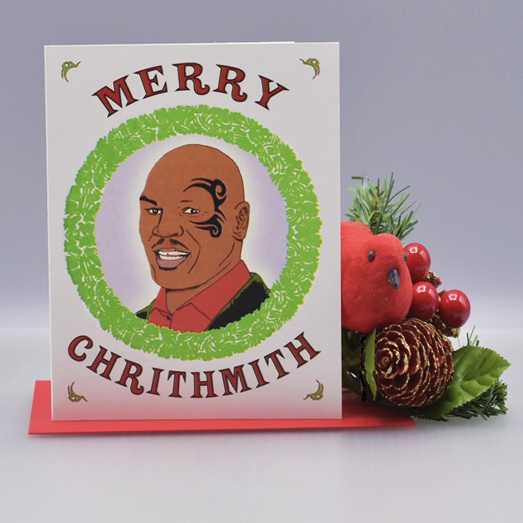 A MIKE TYSON CHRISTMAS Funny Christmas Card Merry | Etsy