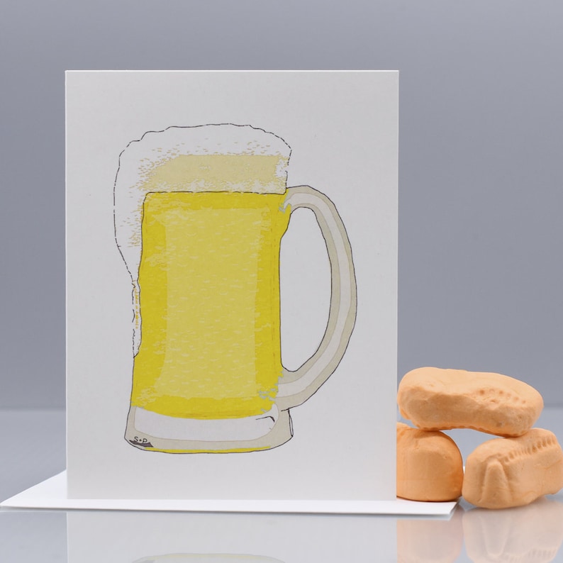 Seas and Peas Item# A006 All Occasion Card Blank Card A MUG OF Beer