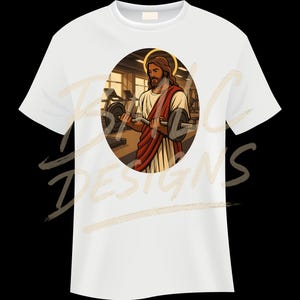 Funny Jesus Lifting Weights Gym T-Shirt – Christian Workout Faith Fitness Tee