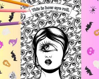 Witchy Halloween Coloring Book: Spooky Adult Designs (Instant Download PDF)