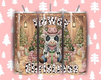 Howdy Christmas Cowgirl PNG - Western Christmas Sublimation - Farmhouse Holiday Digital Download