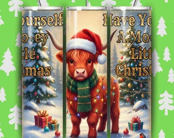 Highland Cow Tumbler Wrap PNG - 20oz Skinny Tumbler Sublimation - Digital Download