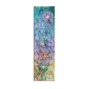 Long thin vertical wall art, Heavens, abstract canvas for home, office, entryway, staircases, bedroom, starry sky, evening sky