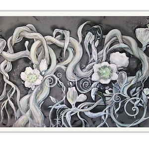 TELPERION, Art print on canvas, fanart illustration by Tolkien&#39;s book Silmarillion, The Silver Tree, fantasy art, elven landscape, Arda
