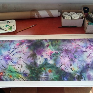 Wilde bloemen muurkunst, bosschilderij, canvas mixmedia, groot verticaal of horizontaal landschap, cadeau voor thuis, ontspannende kunst