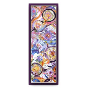 Vertical abstract painting, bussines gift idea, rainbow tall wall art on canvas, long joyful wall art for home or office, gemstones
