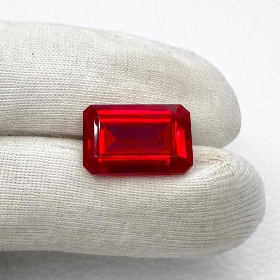 Rectangle Ruby Stone Rectangle Ruby Red Lab-created Gemstone, Faceting Rough (19x17x8 Mm) - Etsy