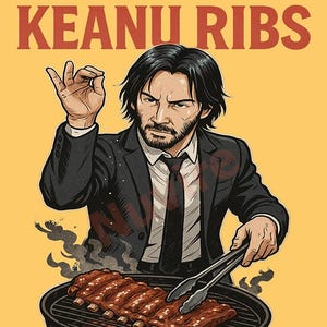 Funny Rack Ribs Meme Funny Keanu Ribs BBQ Meme PNG - Print-on-demand Design (digital ...