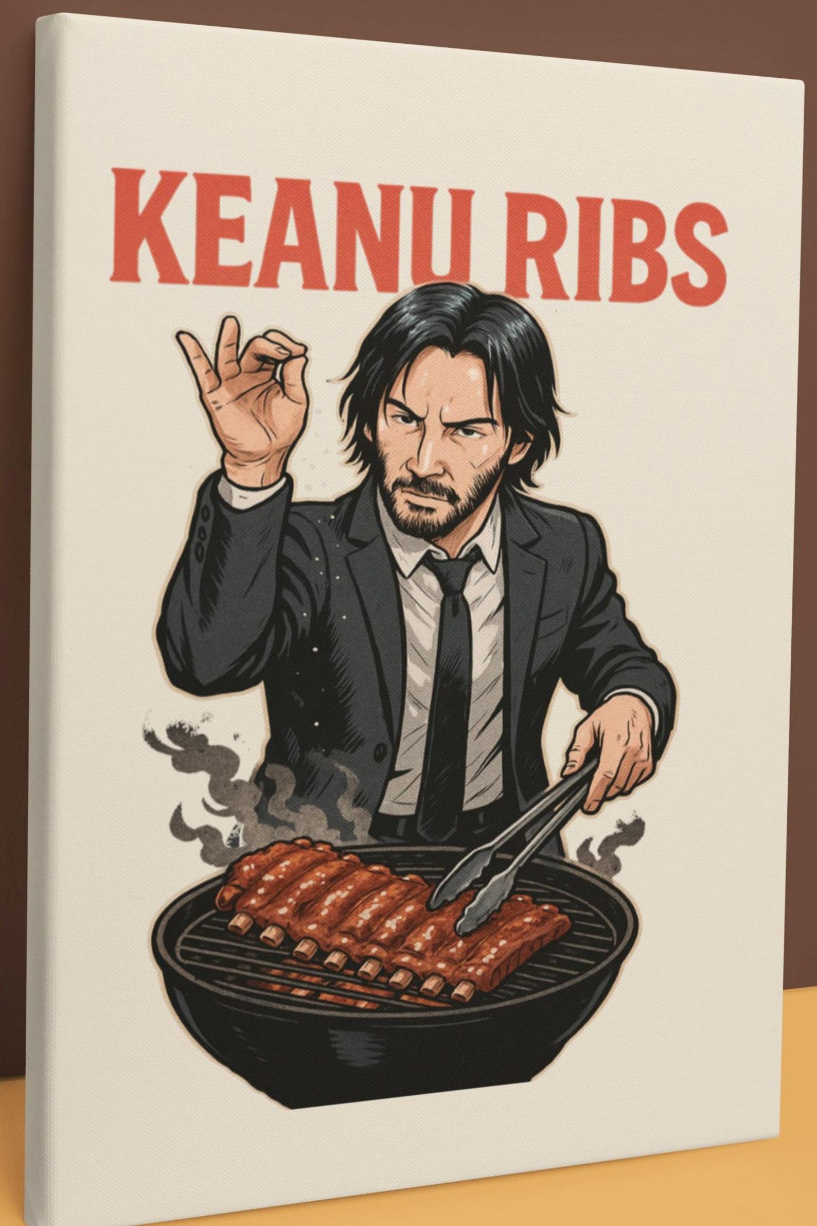 Funny Rack Ribs Meme Funny Keanu Ribs BBQ Meme PNG - Print-on-demand Design (digital ...