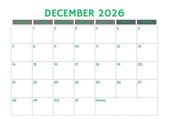 2026 Calender 2026 Printable Wall Calendar Digital Calendar 2026 ...