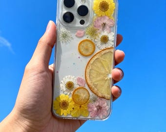 Etui na iPhone'a z prawdziwym sprasowanym kwiatem | Botaniczna okładka kwiatowa