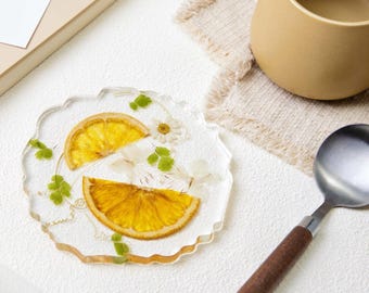 Floral Resin Coasters: Real Pressed Flowers, Handmade Table Decor