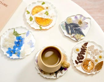 Pressed Flower Resin Coasters: Handmade Wildflower Art, Nature-Inspired
