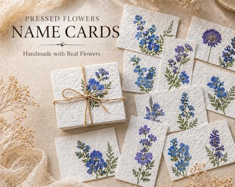 Pressed Flower Place Card| Wedding Name Card| Personalized Wedding Escort Card |Floral Table Name Card |Real Flower Seating Card