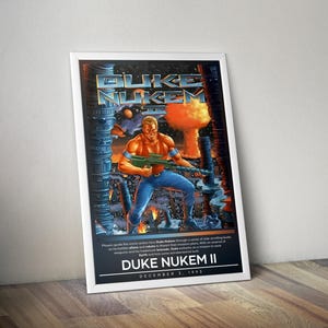 Duke Nukem 2 Poster | Duke Nukem Print | Gaming Poster Print | 4 Colors | Video Game Poster | Wall Decor Poster | Large Poster Print