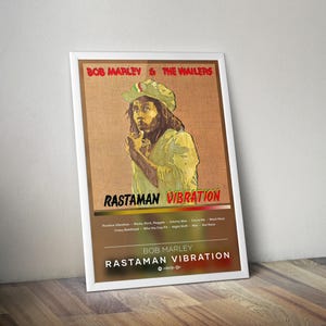 Bob Marley Poster Print | Rastaman Vibration Poster | Album Poster Prints | 4 Color | Wall Decor Poster | Album Cover | Reggae Music Posters