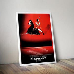 The White Stripes Poster Print | Elephant Poster | Album Poster Prints | 4 Colors | Wall Decor Posters | Album Covers | Rock Music Posters