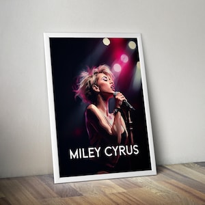 Miley Cyrus Poster Print | Artist Illustration Poster | Artist Poster Prints | Wall Decor Posters | Pop Music Posters