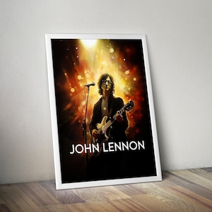 John Lennon Poster Print | Artist Illustration Poster | Artist Poster Prints | Wall Decor Posters | Rock Music Posters