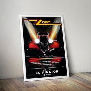 ZZ Top Poster Print | Eliminator Poster | Album Poster Prints | 4 Colors | Wall Decor Posters | Album Cover | Rock Music Poster | Music Gift