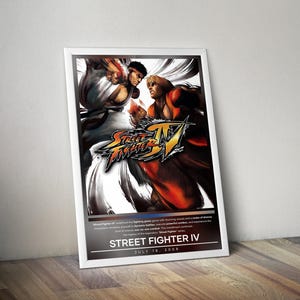 Street Fighter IV Poster | Street Fighter Prints | Gaming Poster | 4 Colors | Video Game Poster | Wall Decor Posters | Large Poster Prints