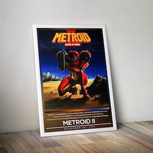 Metroid II: Return of Samus Poster | Metroid Prints | Gaming Poster | 4 Colors | Video Game Poster | Wall Decor Poster | Large Poster Prints