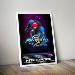 Metroid Fusion Poster | Metroid Prints | Gaming Poster | 4 Colors | Video Game Poster | Wall Decor Poster | Large Poster Print | Gamer Gifts