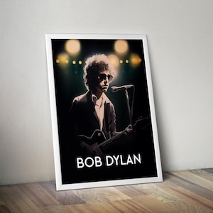 Bob Dylan Poster Print | Artist Illustration Poster | Artist Poster Prints | Wall Decor Posters | Folk Music Posters