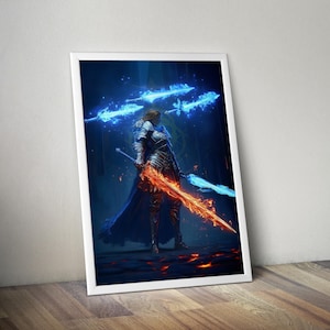 Rellana Zwillingsmond-Ritter | Ring Poster | Elden Ring Kunstwerk | Gaming Poster | HD Farbe | Wandposter | Gedrucktes POSTER | Gaming Poster