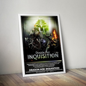 Dragon Age: Inquisition Poster | Dragon Age Prints | Gaming Posters | 4 Colors | Video Game Poster | Wall Decor Poster | Large Poster Prints