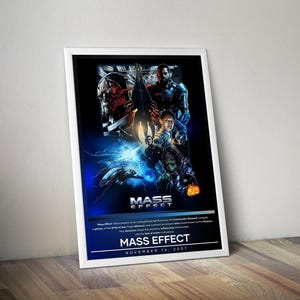Mass Effect Poster | Mass Effect Prints | Gaming Posters | 4 Colors | Video Game Posters | Wall Decor Poster | Large Poster Print | Wall Art