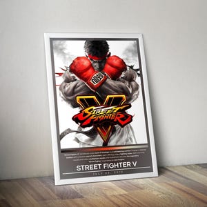 Street Fighter V Poster | Street Fighter Prints | Gaming Poster | 4 Colors | Video Game Poster | Wall Decor Posters | Large Poster Prints