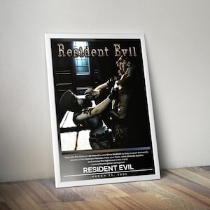 Resident Evil 1 Poster | Resident Evil Prints | Gaming Posters | 4 Colors | Video Game Poster | Wall Decor Poster | Large Poster Prints