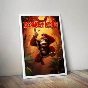 Donkey Kong Poster | Donkey Kong Artwork | Donkey Kong | Gaming Poster | HD Color | Wall Poster | Printed Poster | Gaming Poster Gift