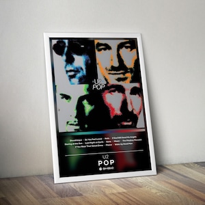 U2 Print | Pop Poster | Album Poster Prints | 4 Colors | Wall Decor Posters | Rock Album Covers