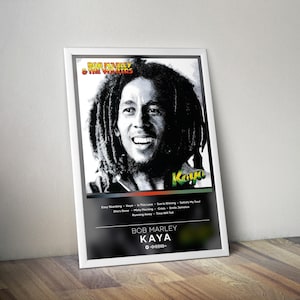 Impresión de póster de Bob Marley / Póster de Kaya / Impresiones de pósteres de álbumes / 4 colores / Pósteres de decoración de pared / Portadas de álbumes / Pósteres de música reggae