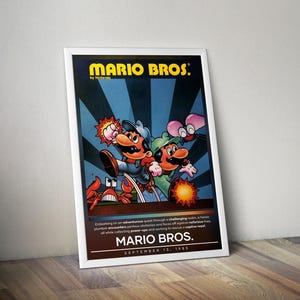 Mario Bros. Poster | Super Mario Prints | Gaming Poster | 4 Colors | Video Game Poster | Wall Decor Poster | Large Poster Print | Gamer Gift