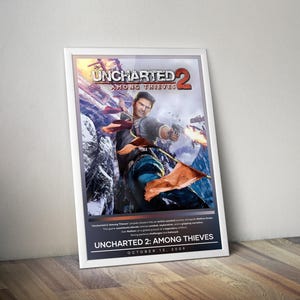 Uncharted 2: Among Thieves Poster |  Uncharted Print | Gaming Poster | 4 Colors | Video Game Poster | Wall Decor Poster | Large Poster Print