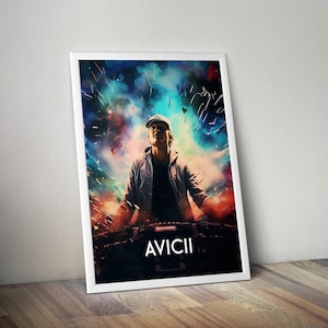 Avicii Poster Print | Artist Illustration Poster | Artist Poster Prints | Wall Decor Posters | EDM Music Posters